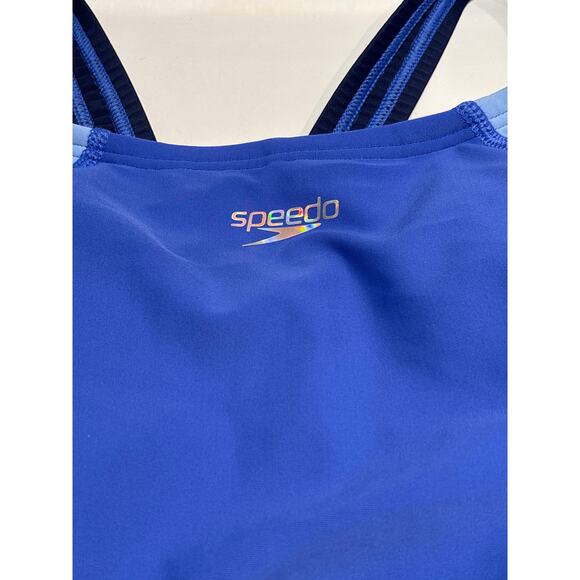 SPEEDO NWT Quantum Fusion Splice Hyper Blue UPF 50+ One Piece Swimsuit 6 - Picture 7 of 8